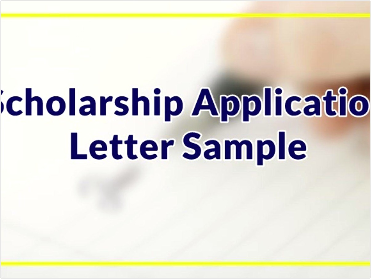 Letter Of Recommendation Template For Scholarship Sample