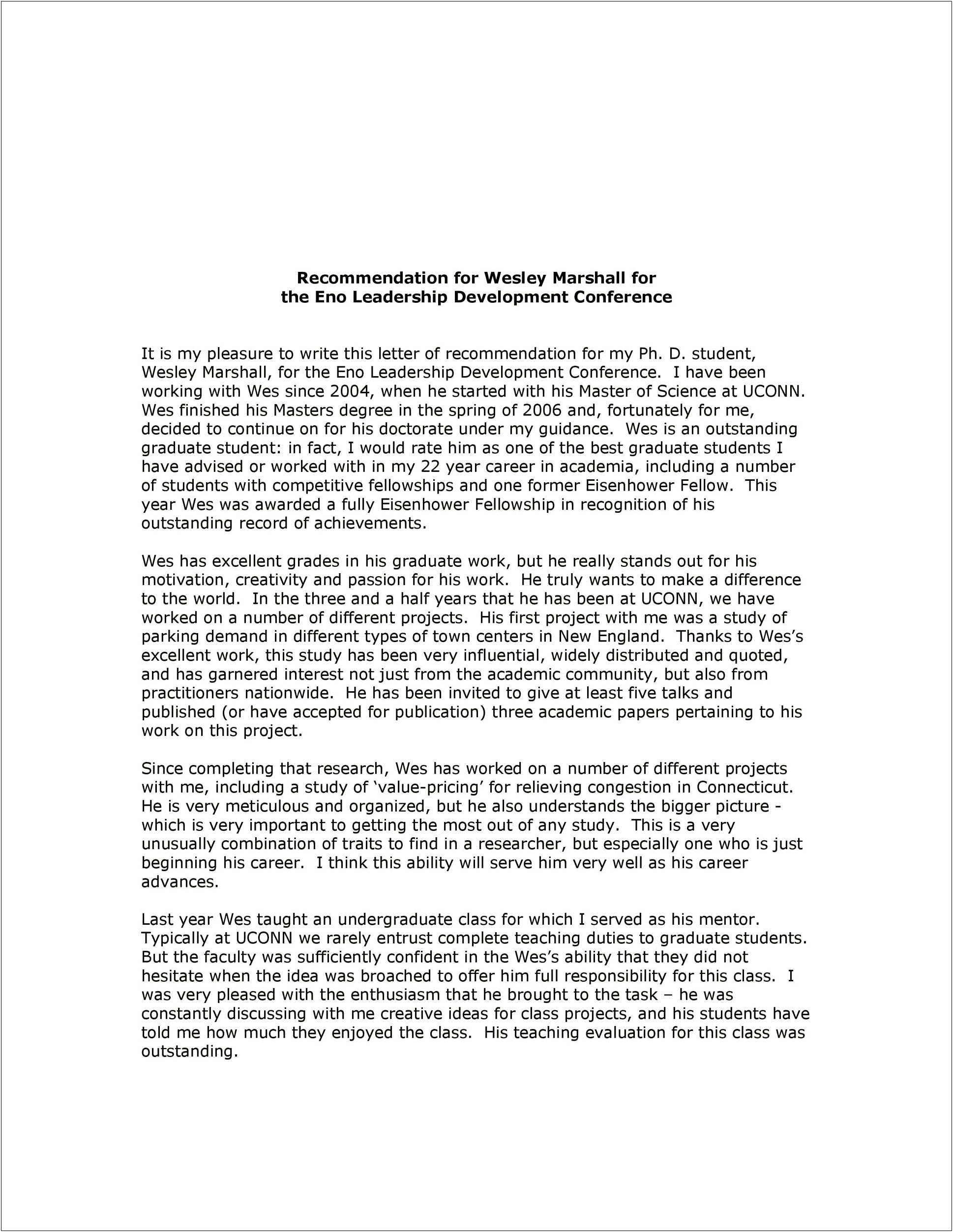 Letter Of Recommendation Template For Student From Coach