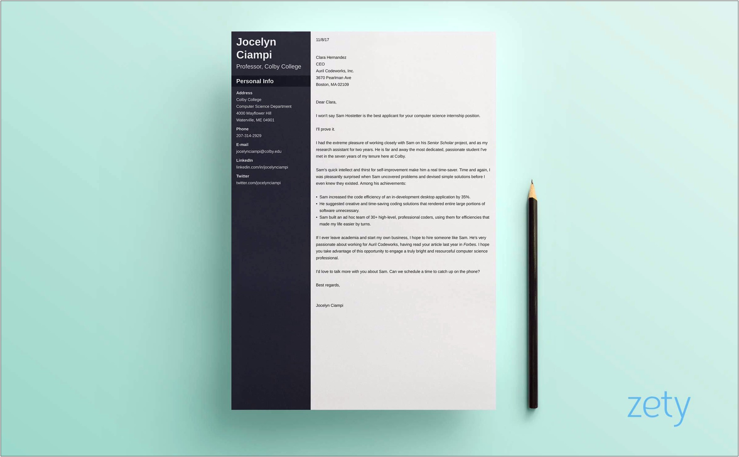 Letter Of Recommendation Template For Student From Employer
