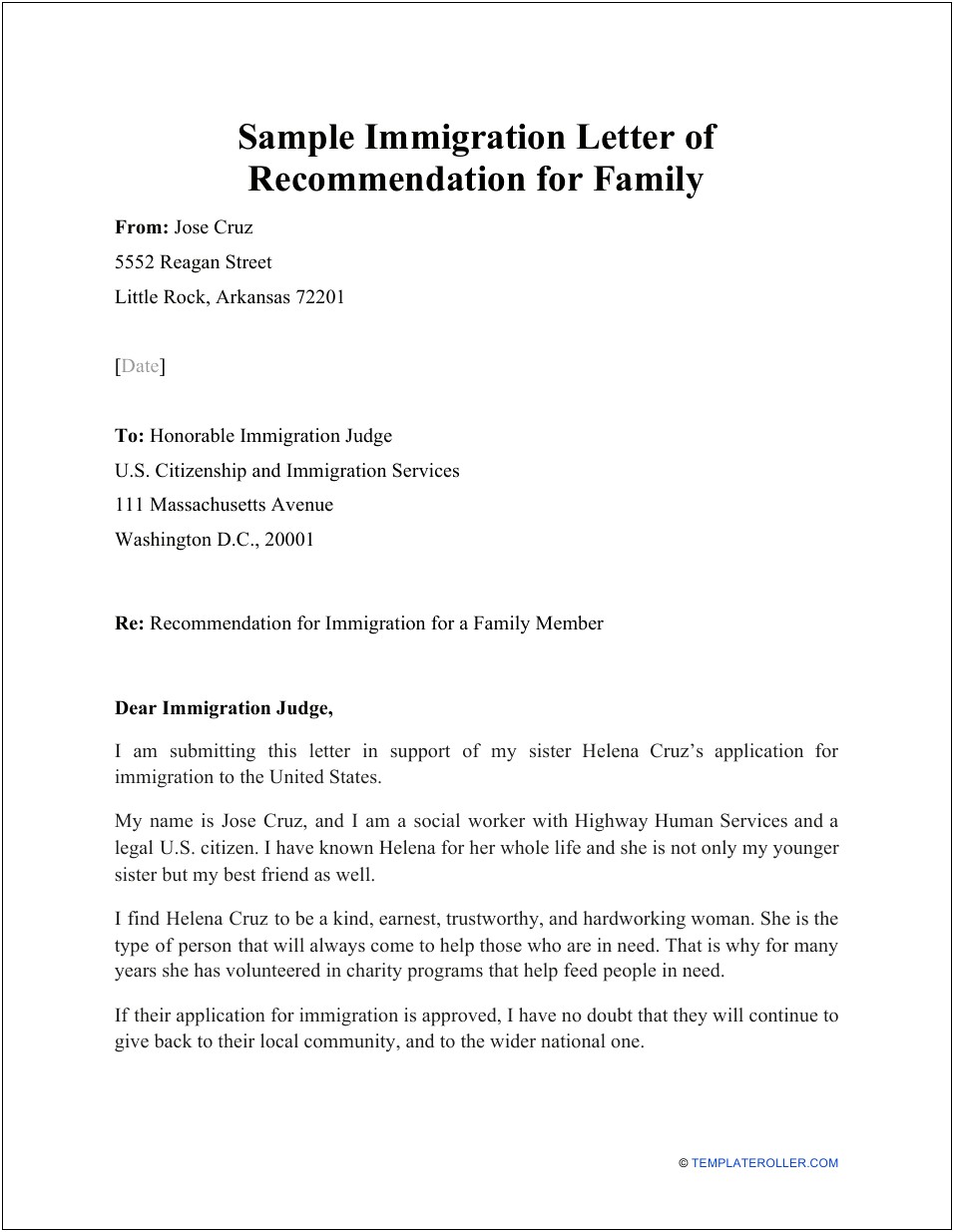 Letter Of Recommendation Template Social Worker