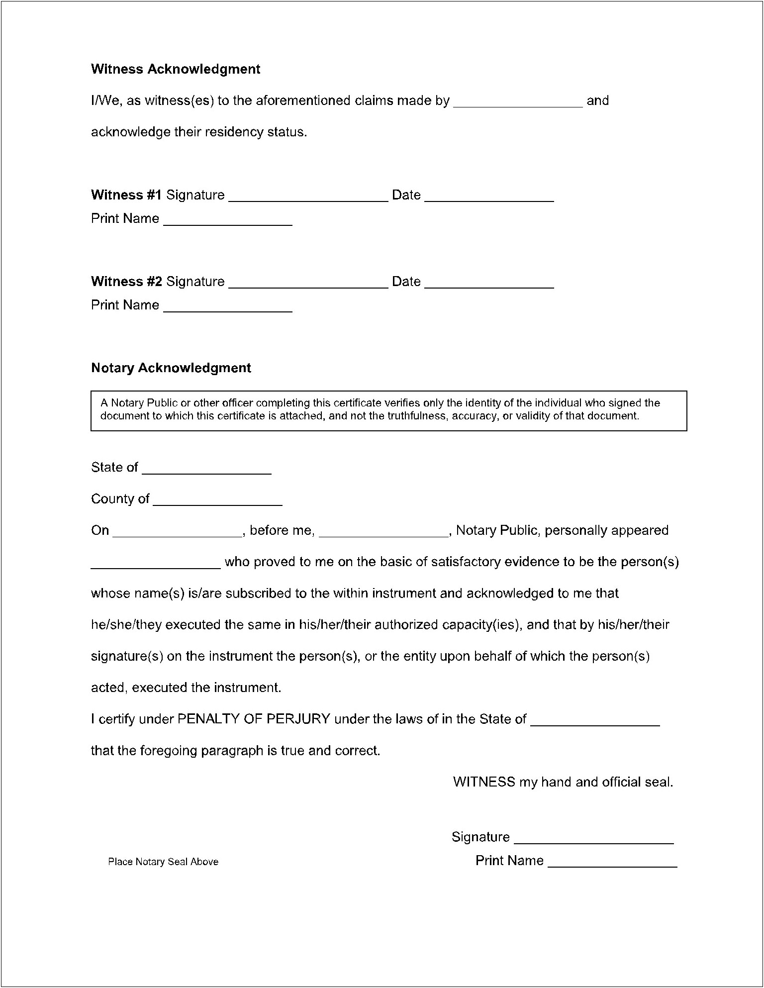 Letter Of Residency From Landlord Template