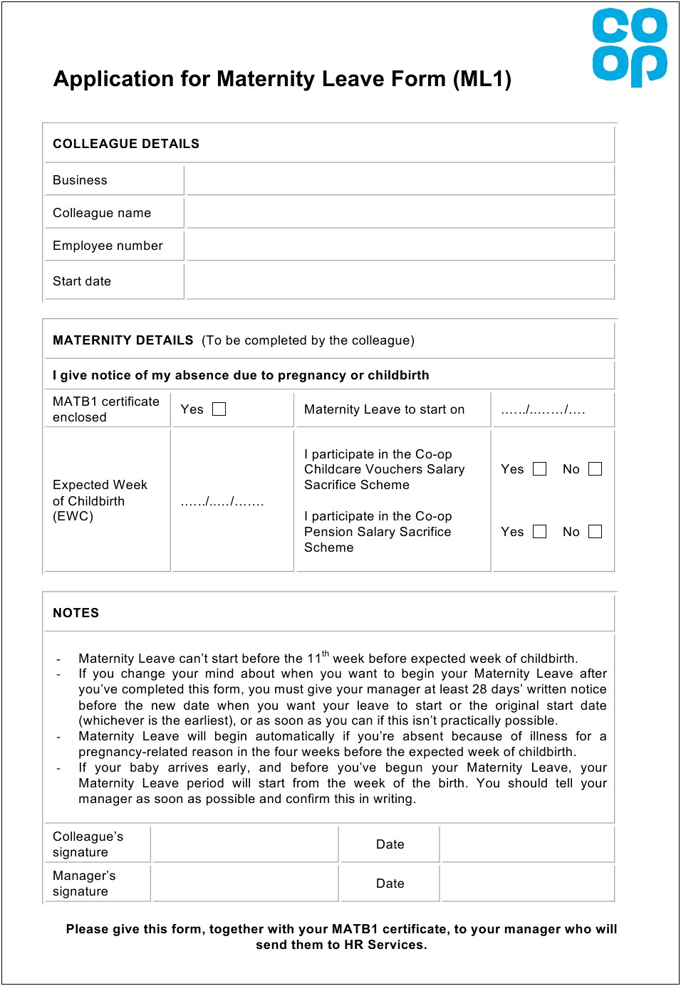 Letter Of Resignation After Maternity Template