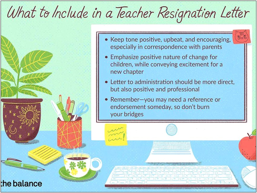 Letter Of Resignation Preschool Teacher Template