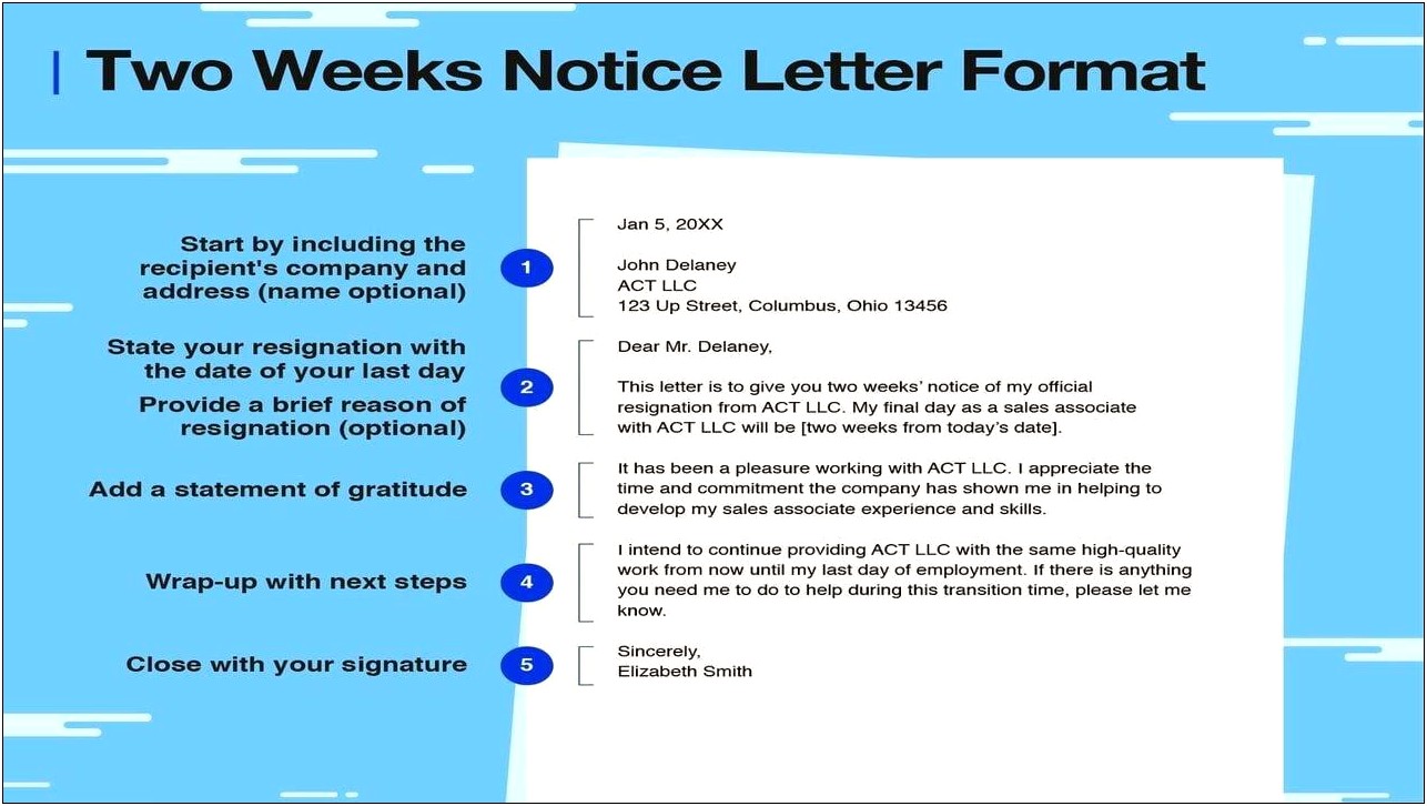 Letter Of Resignation Template 4 Weeks Notice Uk