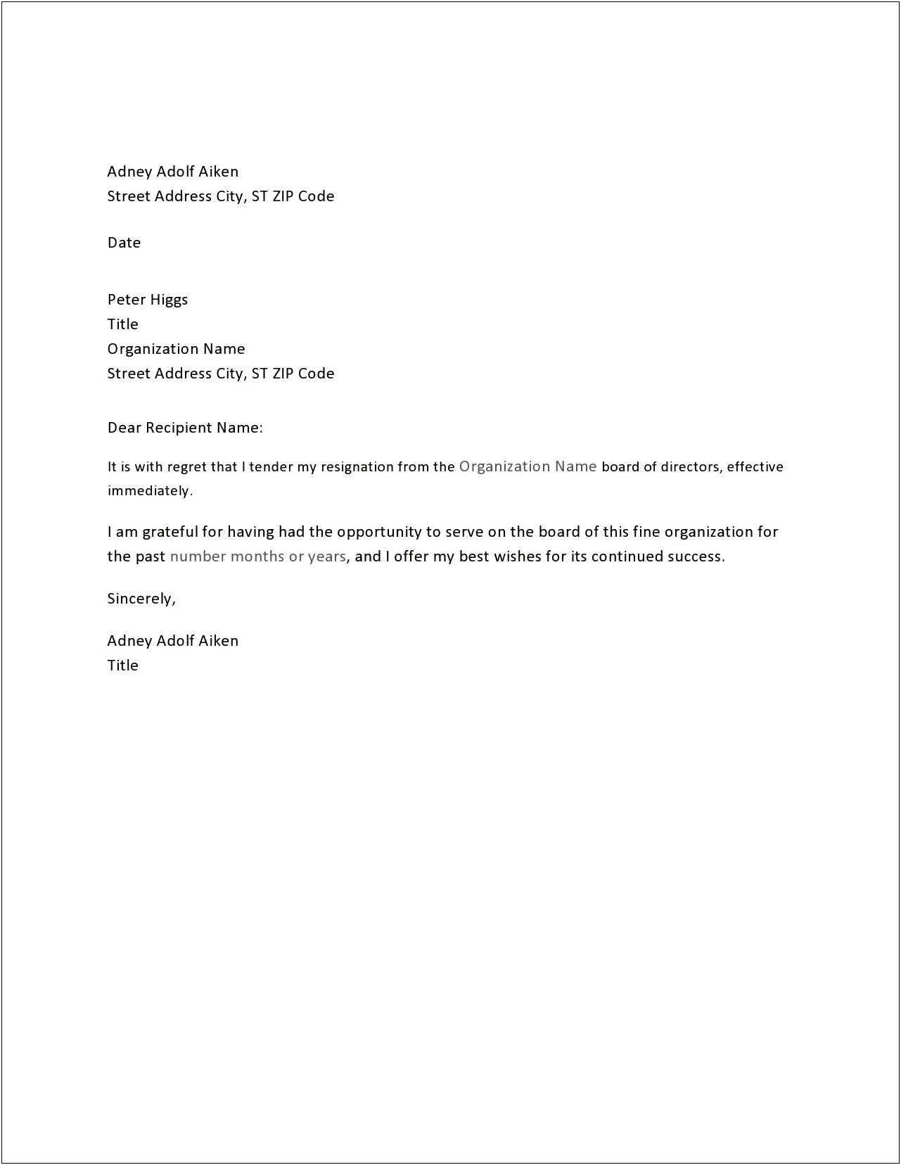 Letter Of Resignation Templates To Use