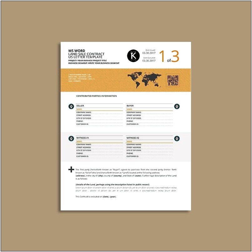 Letter Of Sale Of Land Template