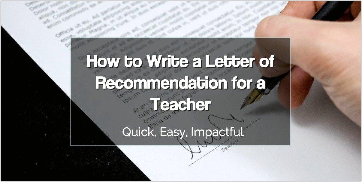 Letter Of Support Template For A Teacher