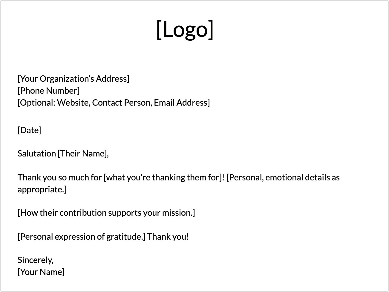 Letter Of Thanks And Appreciation Template