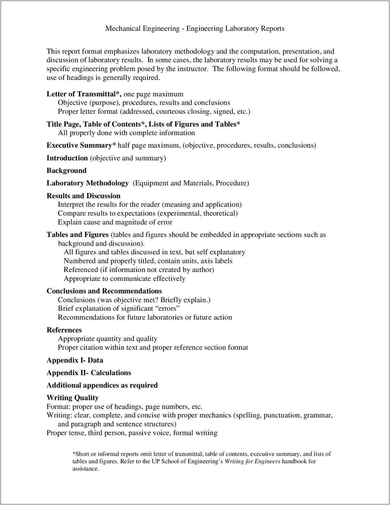 Letter Of Transmittal Template For Lab Report