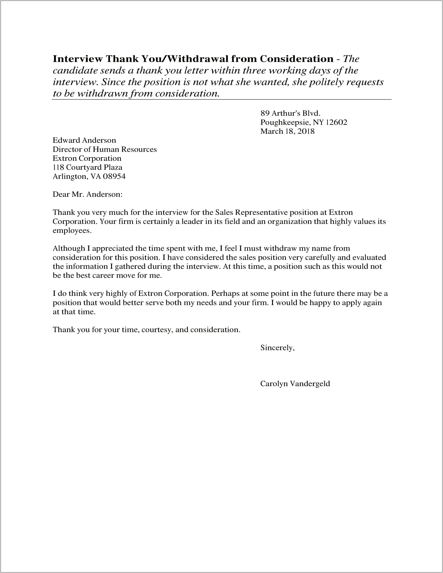 Letter Of Withdrawal From School Template