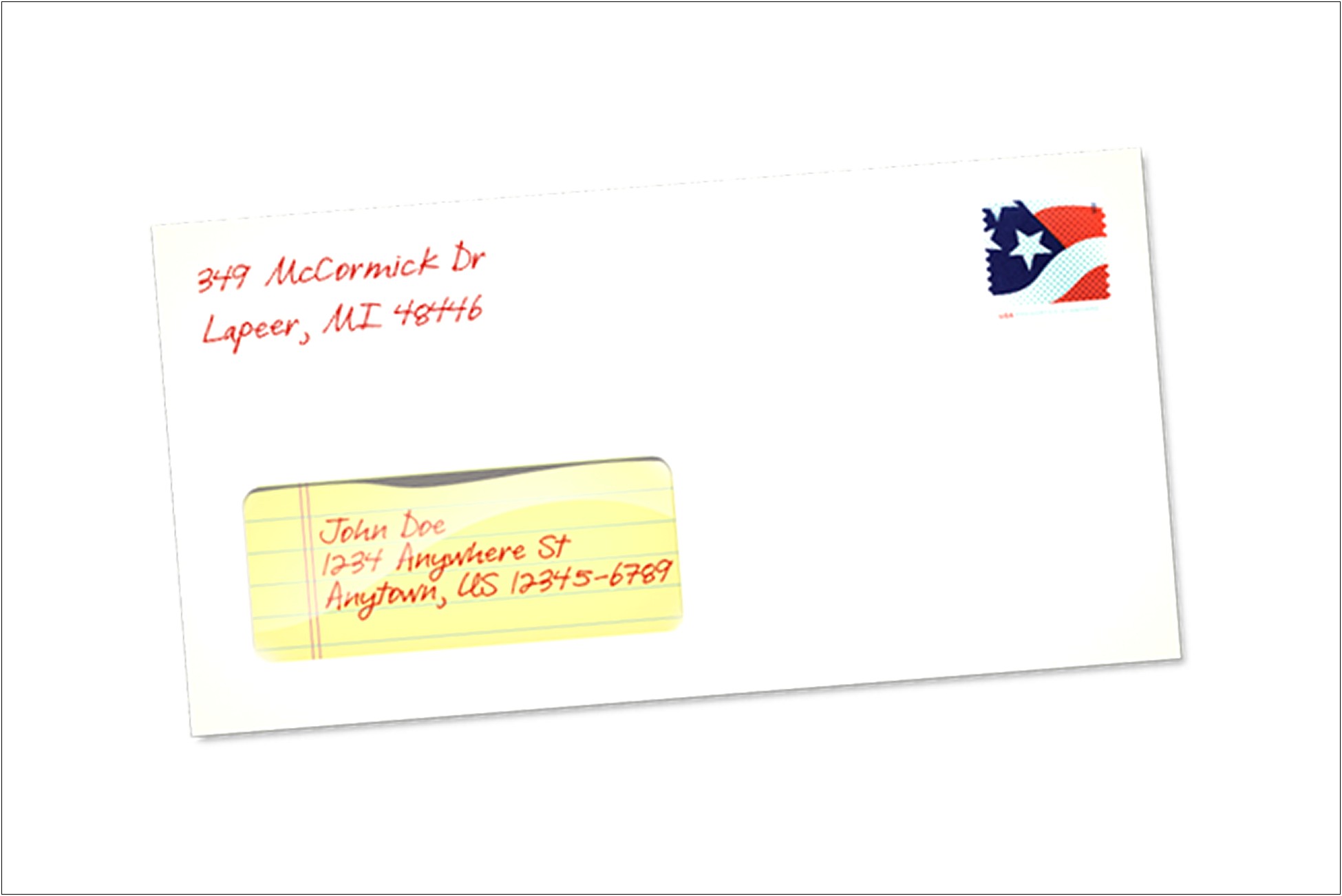 Letter Template Address Single Window Envelope