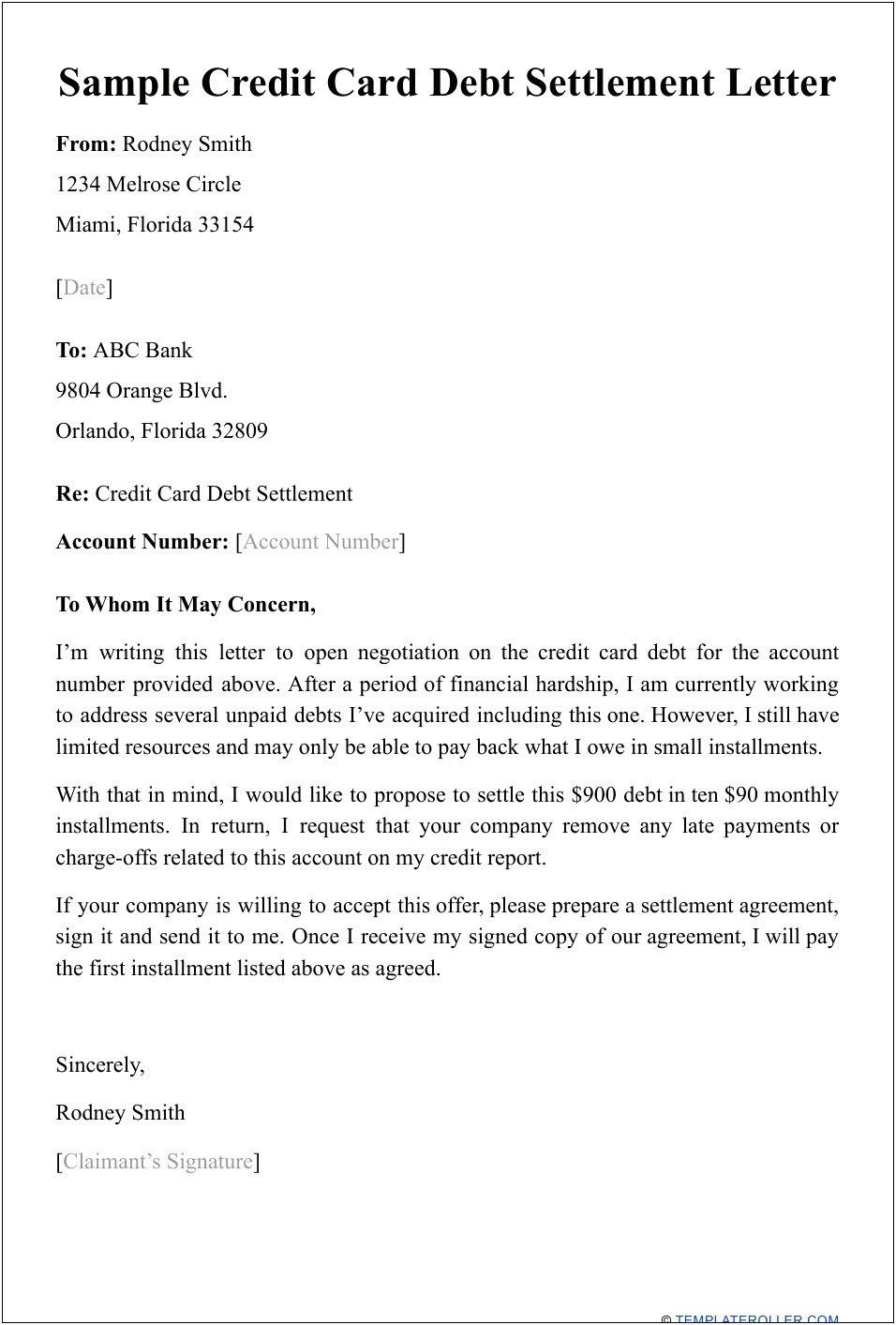 Letter Template For Closing Credit Card Account