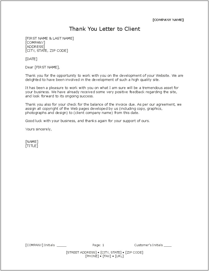 Letter Template For Paid Out Customers