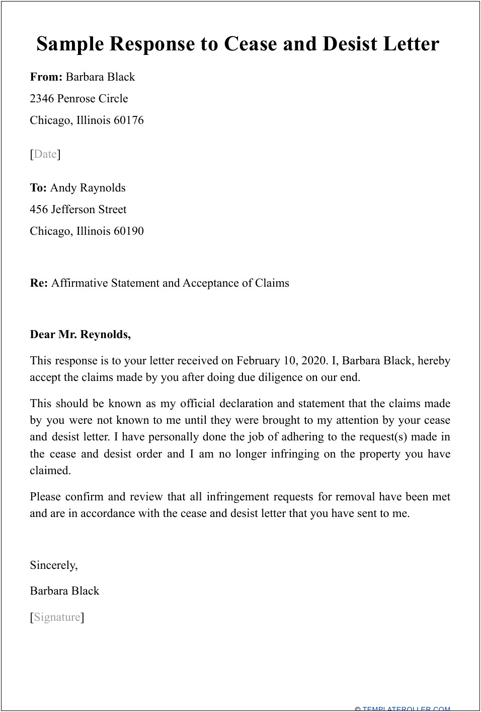 Letter Template For Response To Customer Complaint