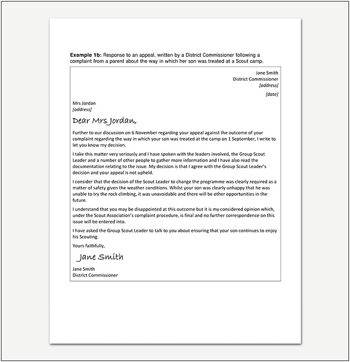 Letter Template In Response To Requested Information