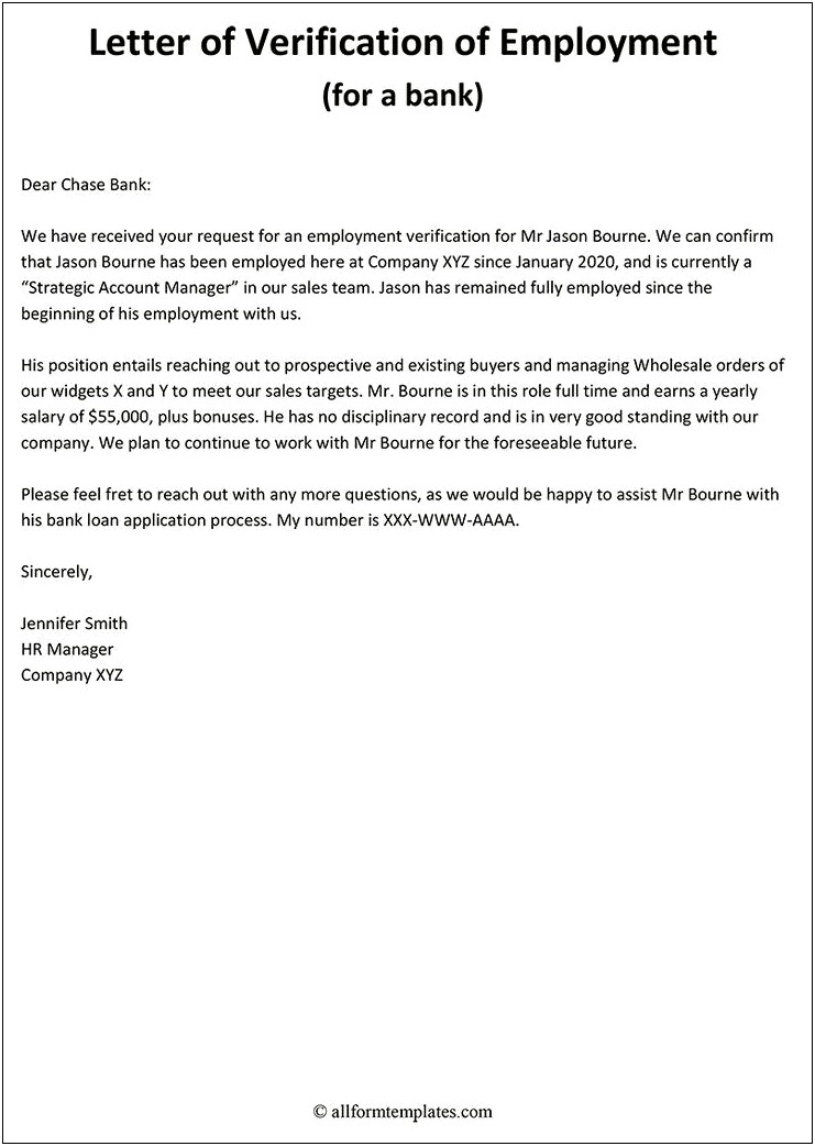 Letter Template Of An Employee In Good Standing