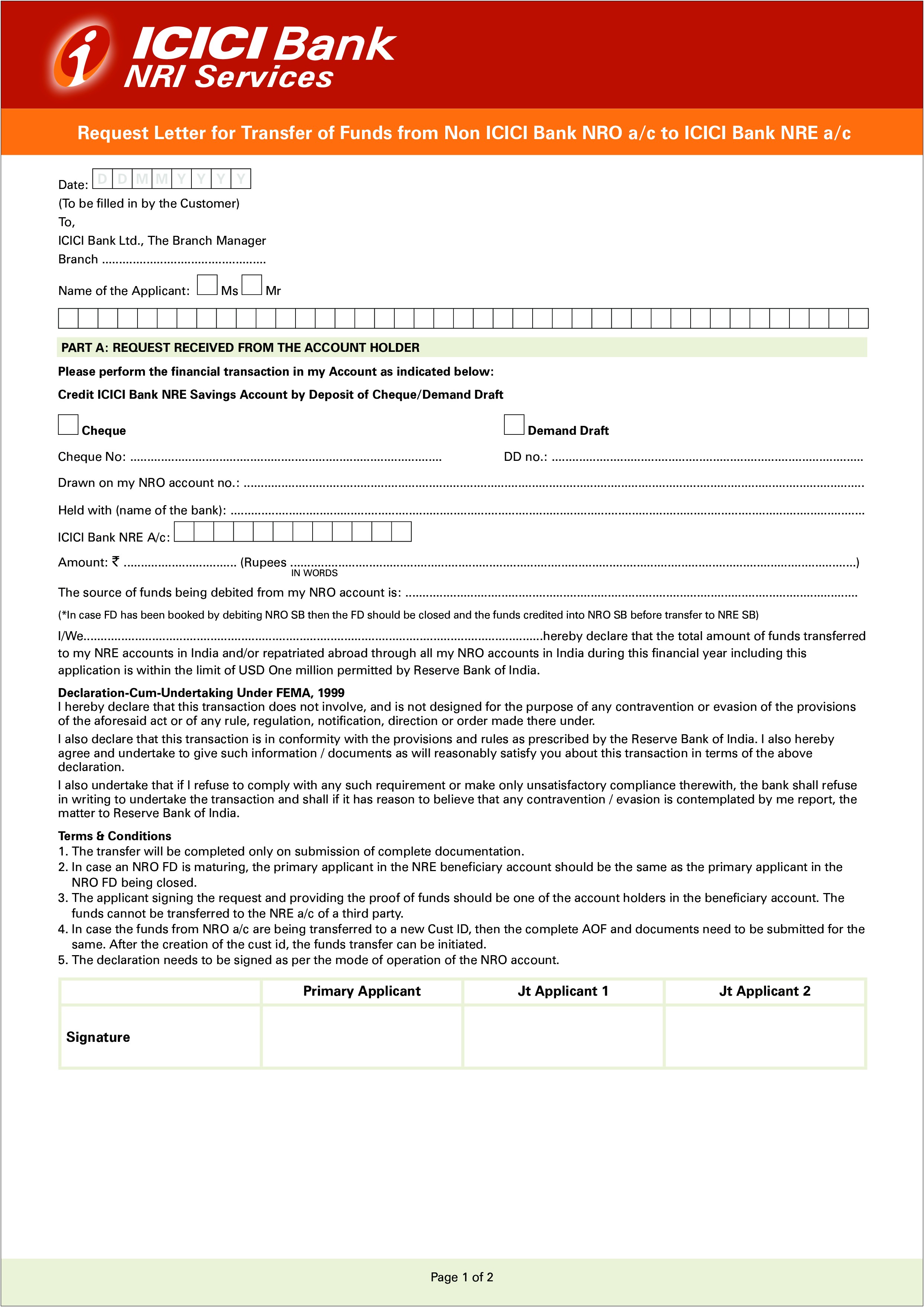 Letter Template Purpose Of Transferring Fund