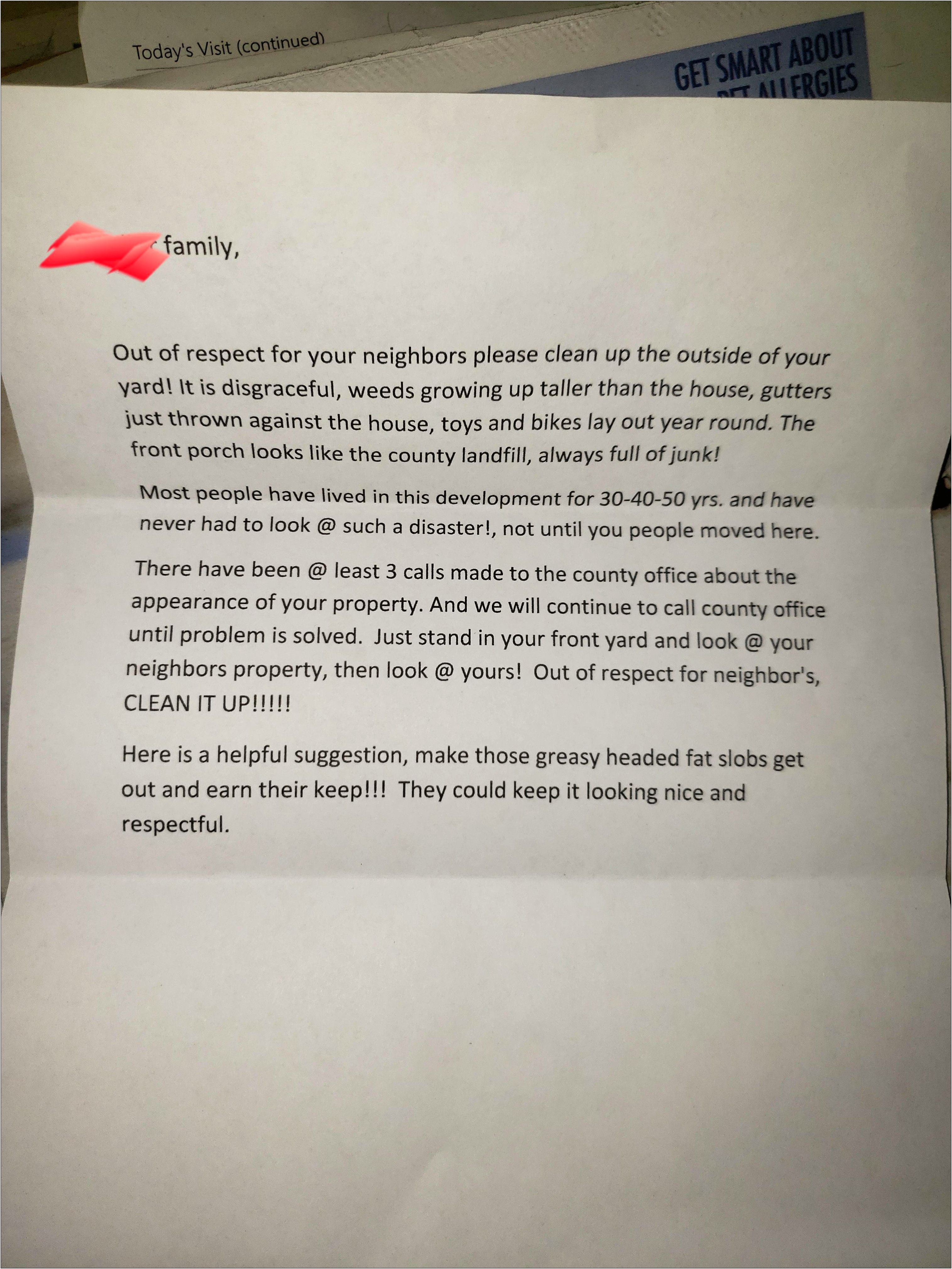 Letter Template To Neighbor.for.cutting Tree