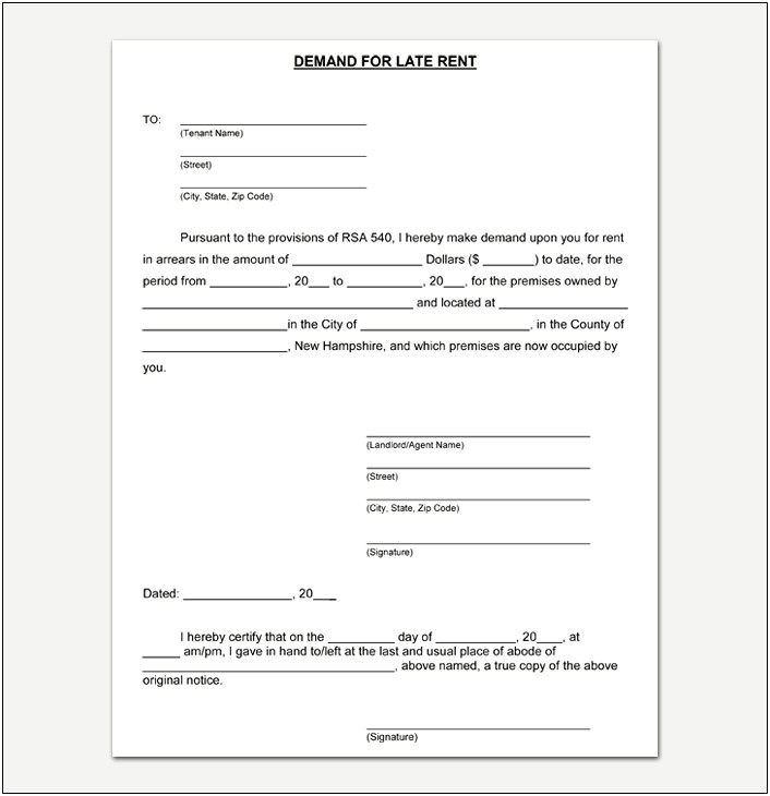 Letter Template To Tenants Who Owe Rent Difference