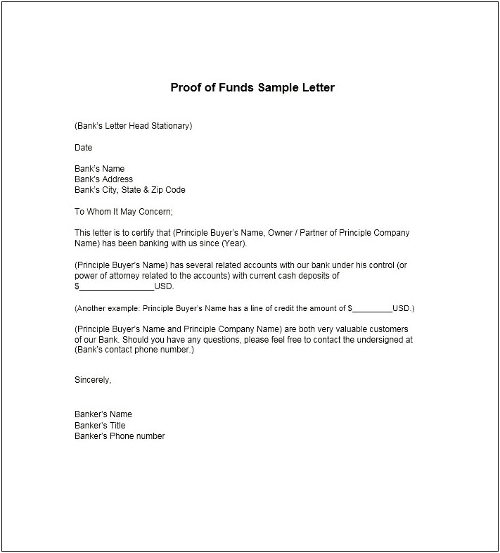 Letter Template Using Money From Business Account