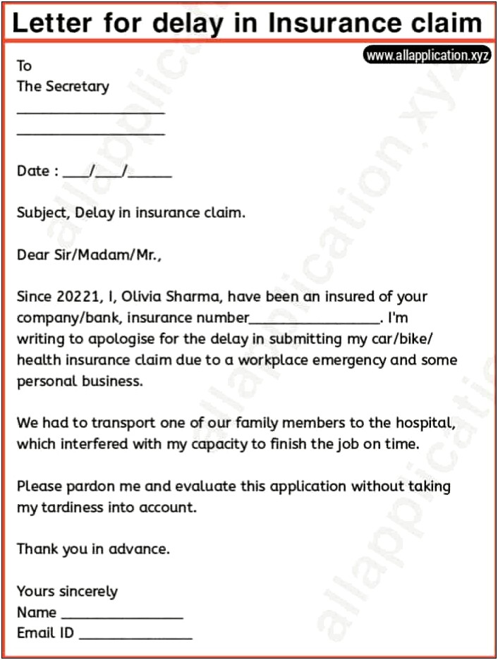 Letter To Car Insurance Company Template