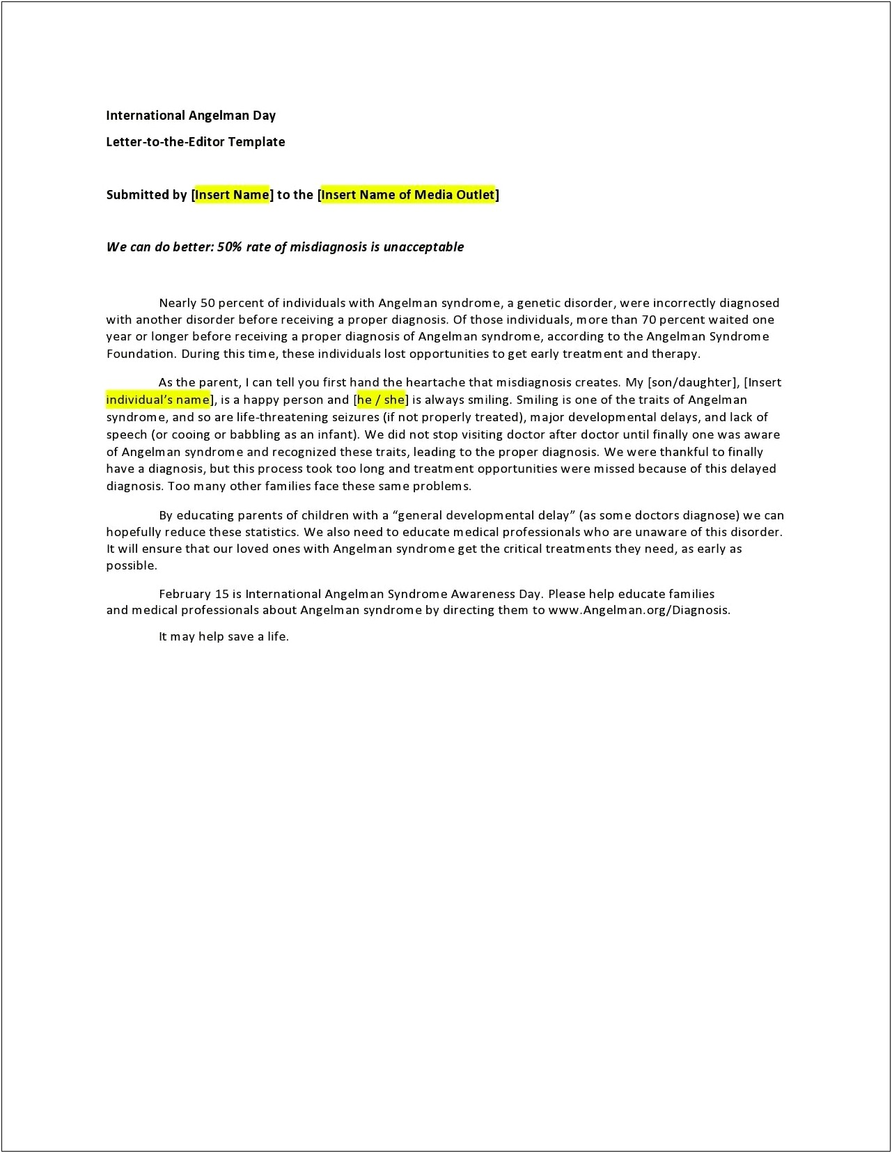 Letter To Editor Template Google Docs