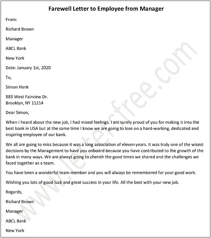 Letter To Employees About Change Template