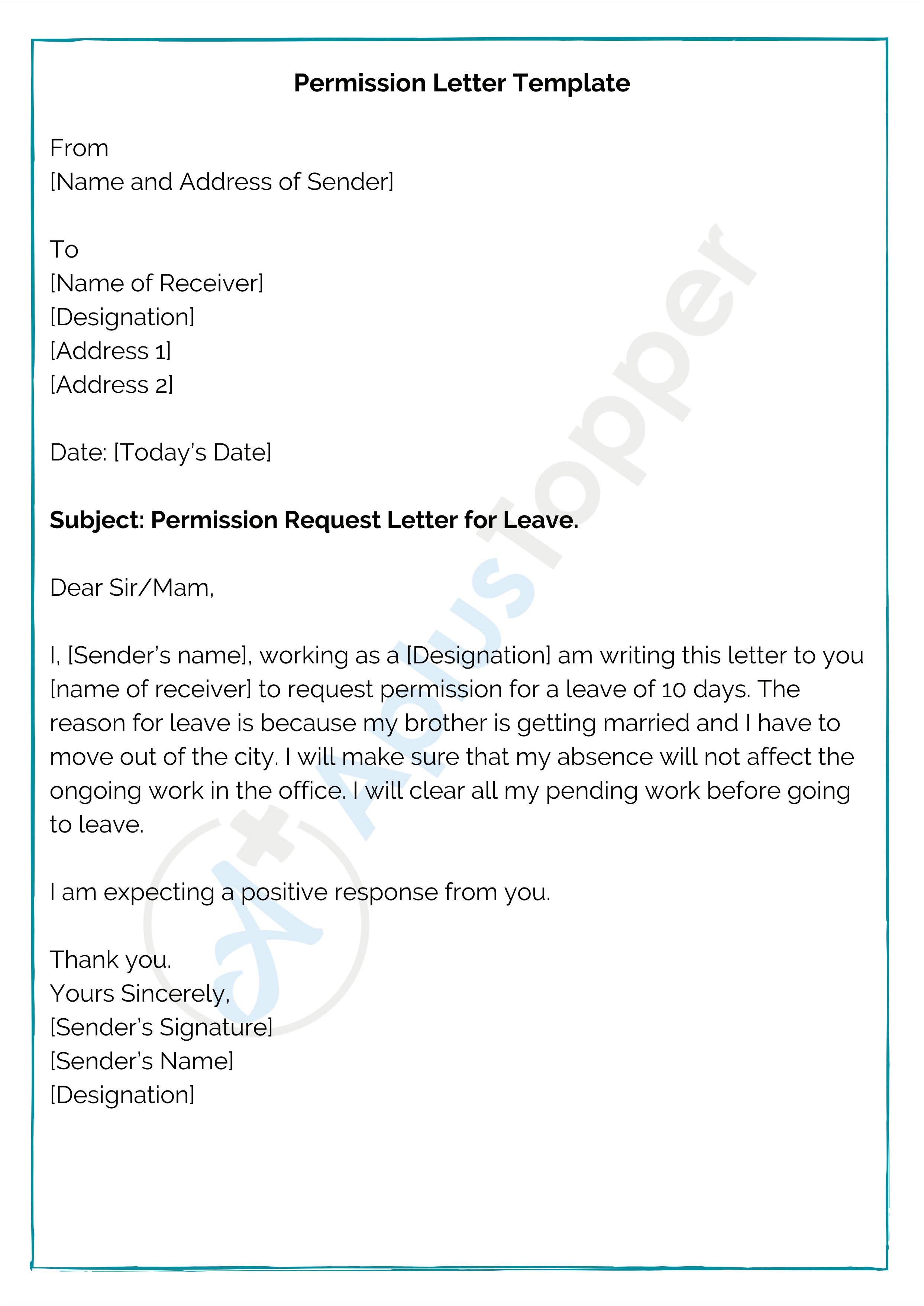 Letter To Government Official Template High School