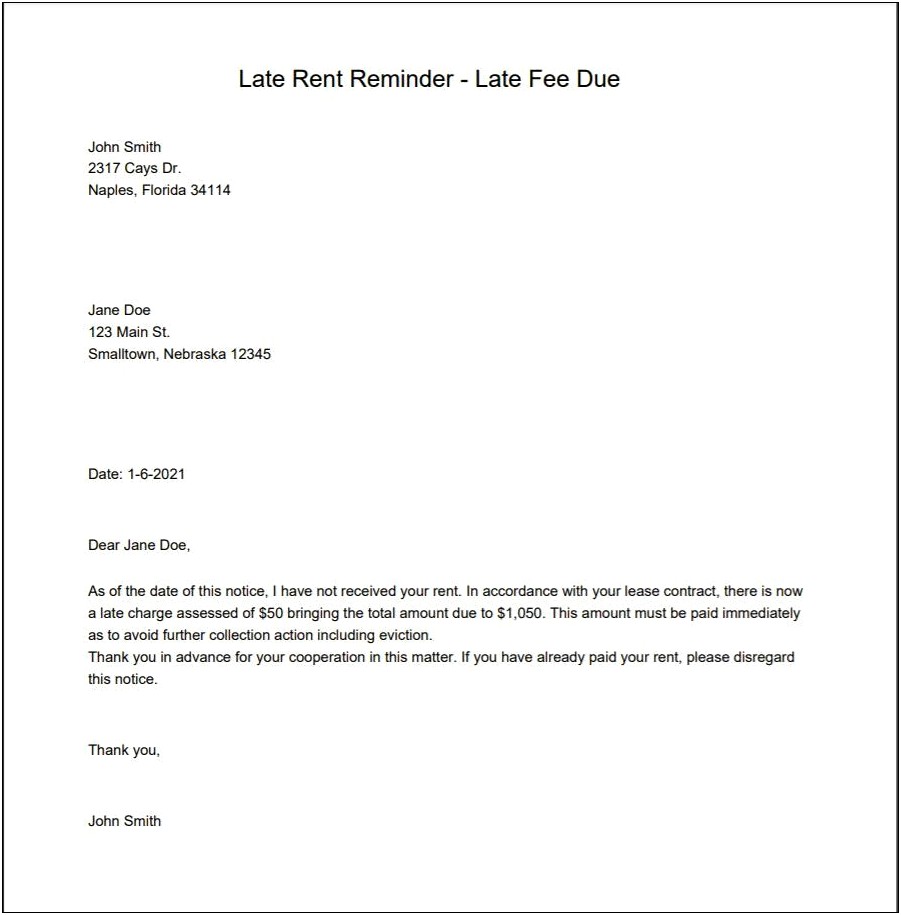 Letter To Landlord Template For Expenses