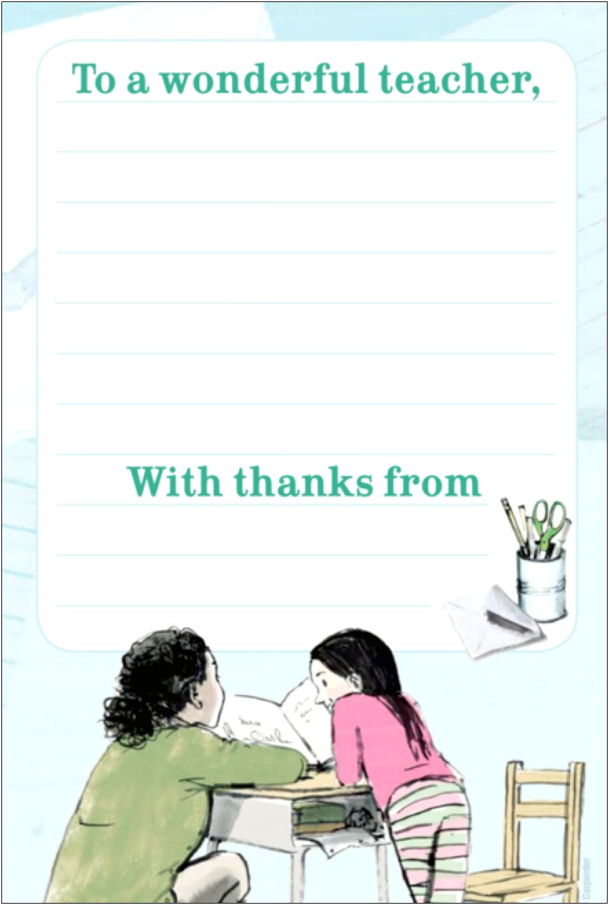 Letter To My Teacher Template Pdf