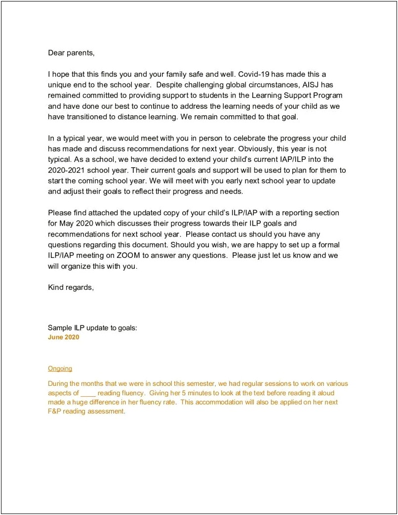 Letter To Next Year's Students Template Pdf