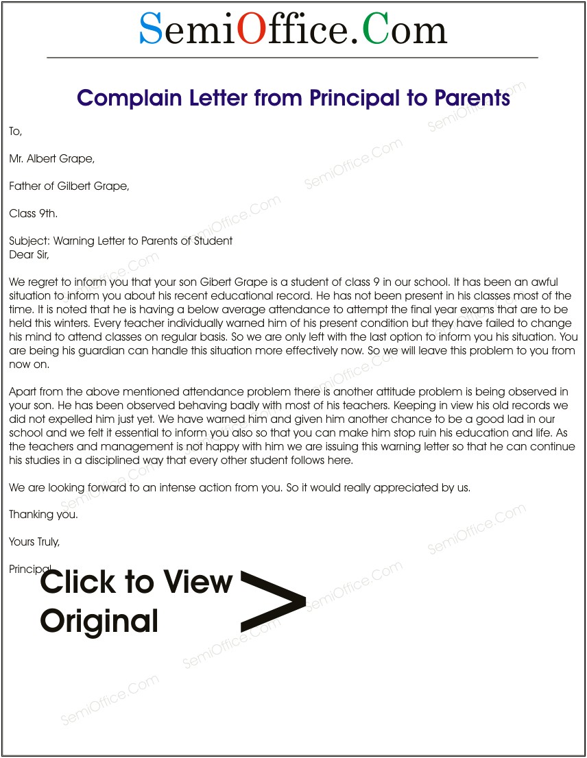 Letter To Parents From Student Teacher Template