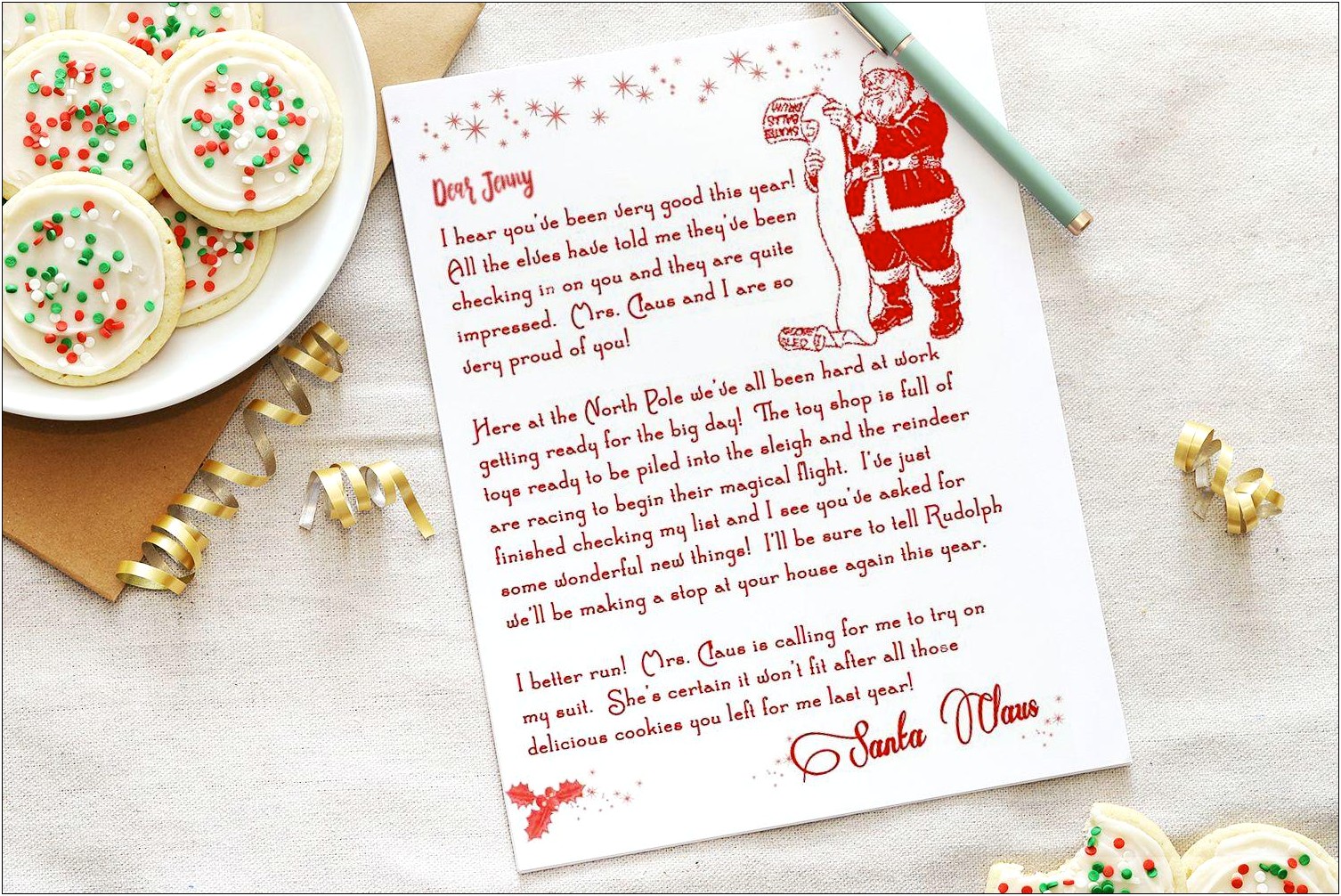 Letter To Santa Claus Template Pdf