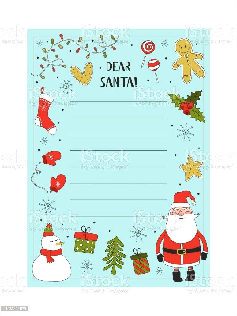 Letter To Santa From Baby Template