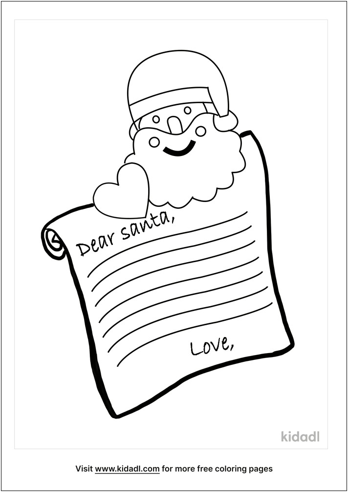 Letter To Santa Template Coloring Page