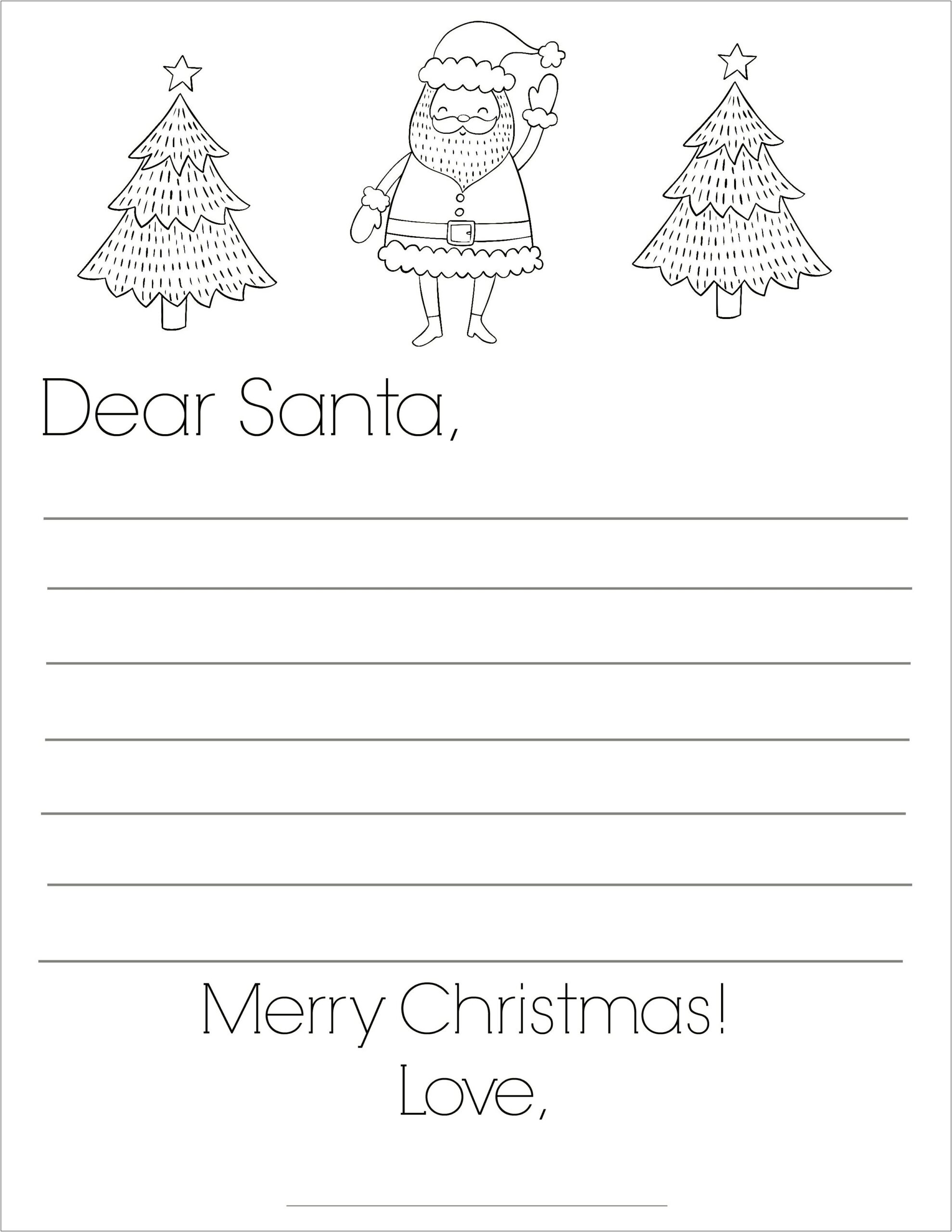 Letter To Santa Template For Toddlers
