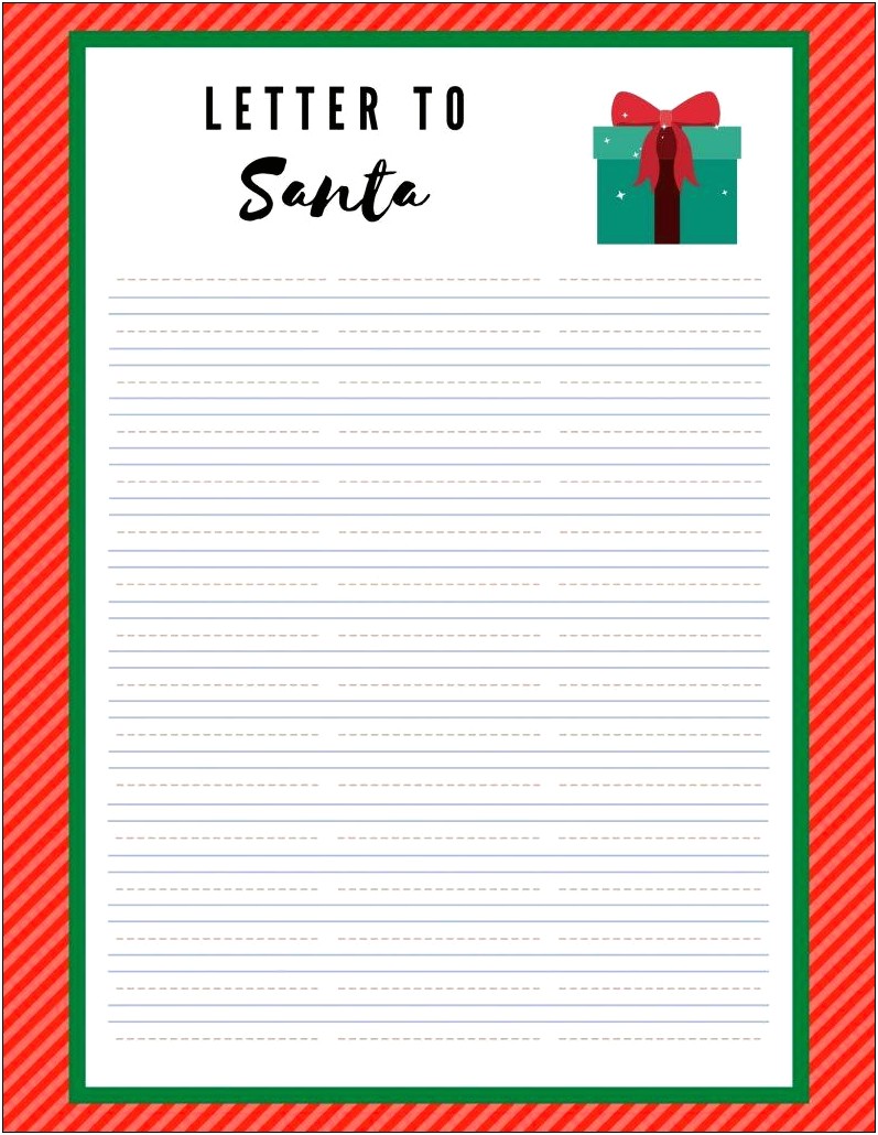 Letter To Santa Template Printable Black And White