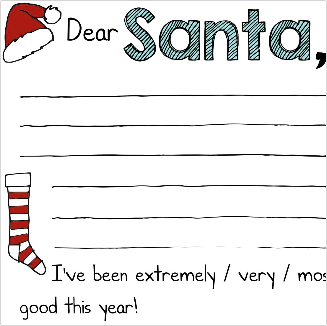 Letter To Santa Template Printable Uk