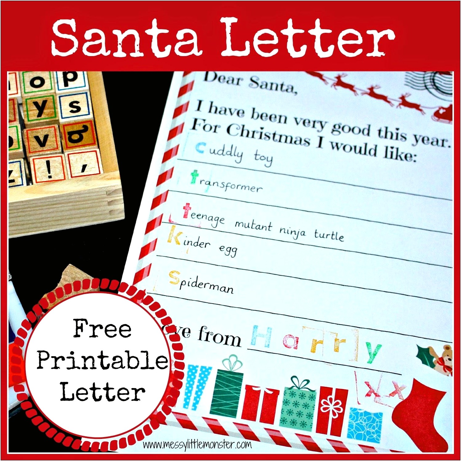 Letter To Santa Template To Print