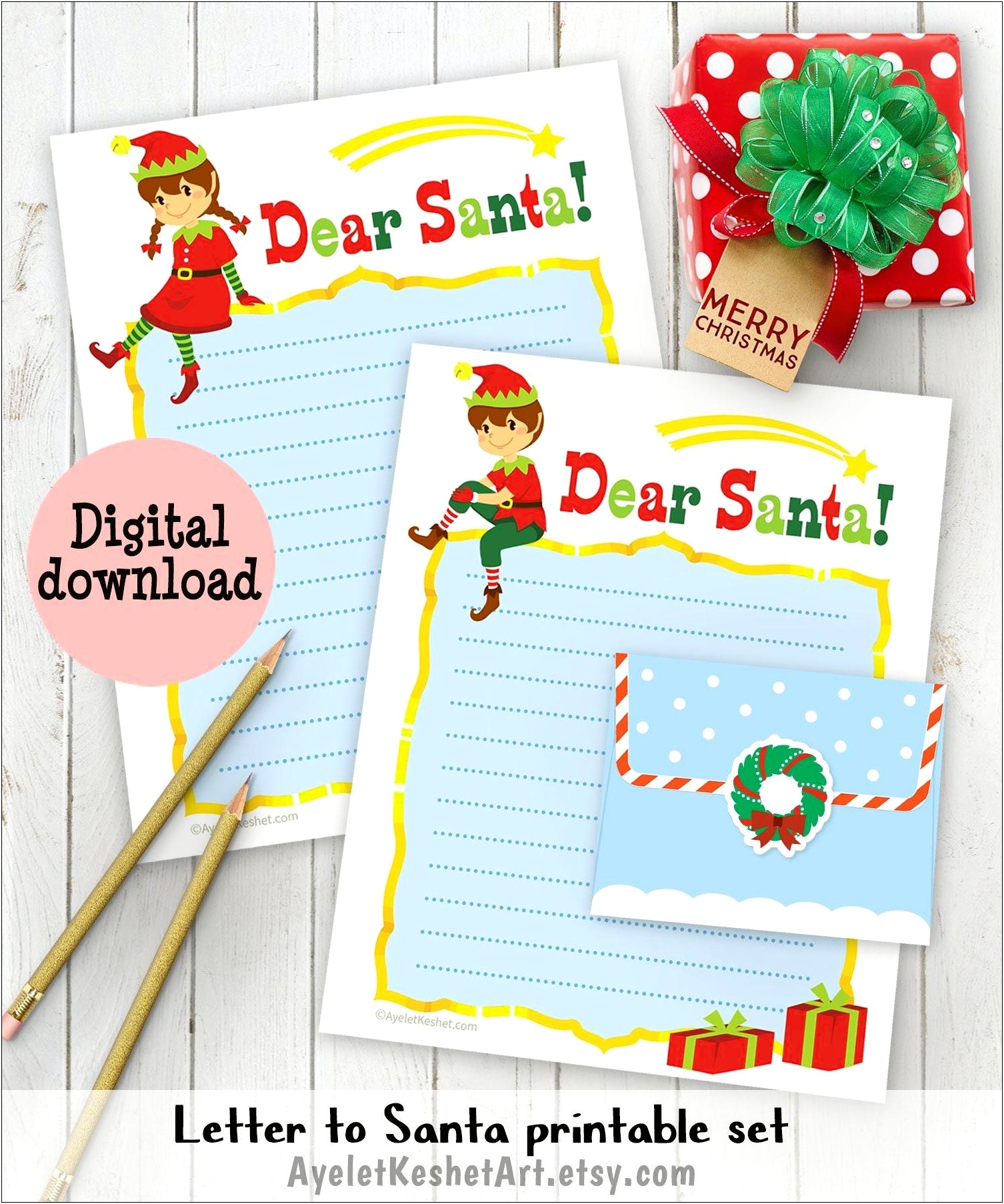 Letter To Santa Template With Lines