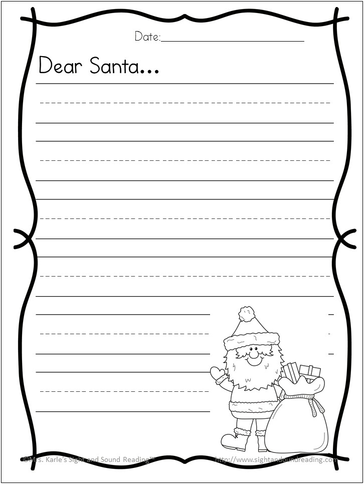 Letter To Santa Template Year 1