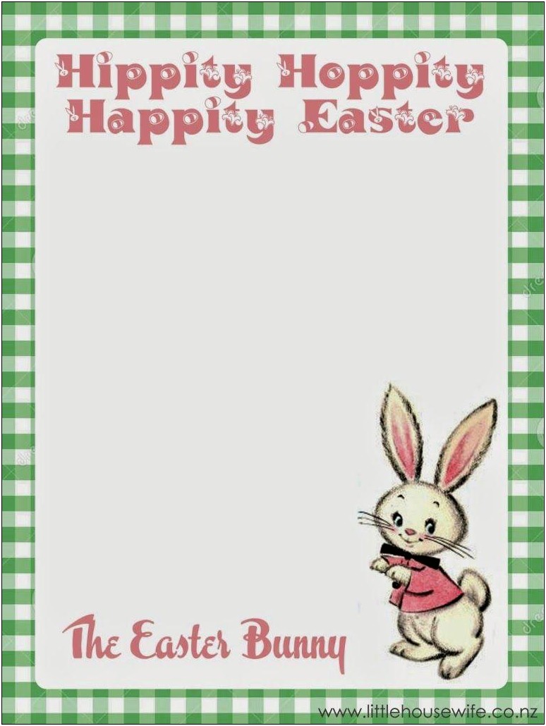 Letter To The Easter Bunny Template