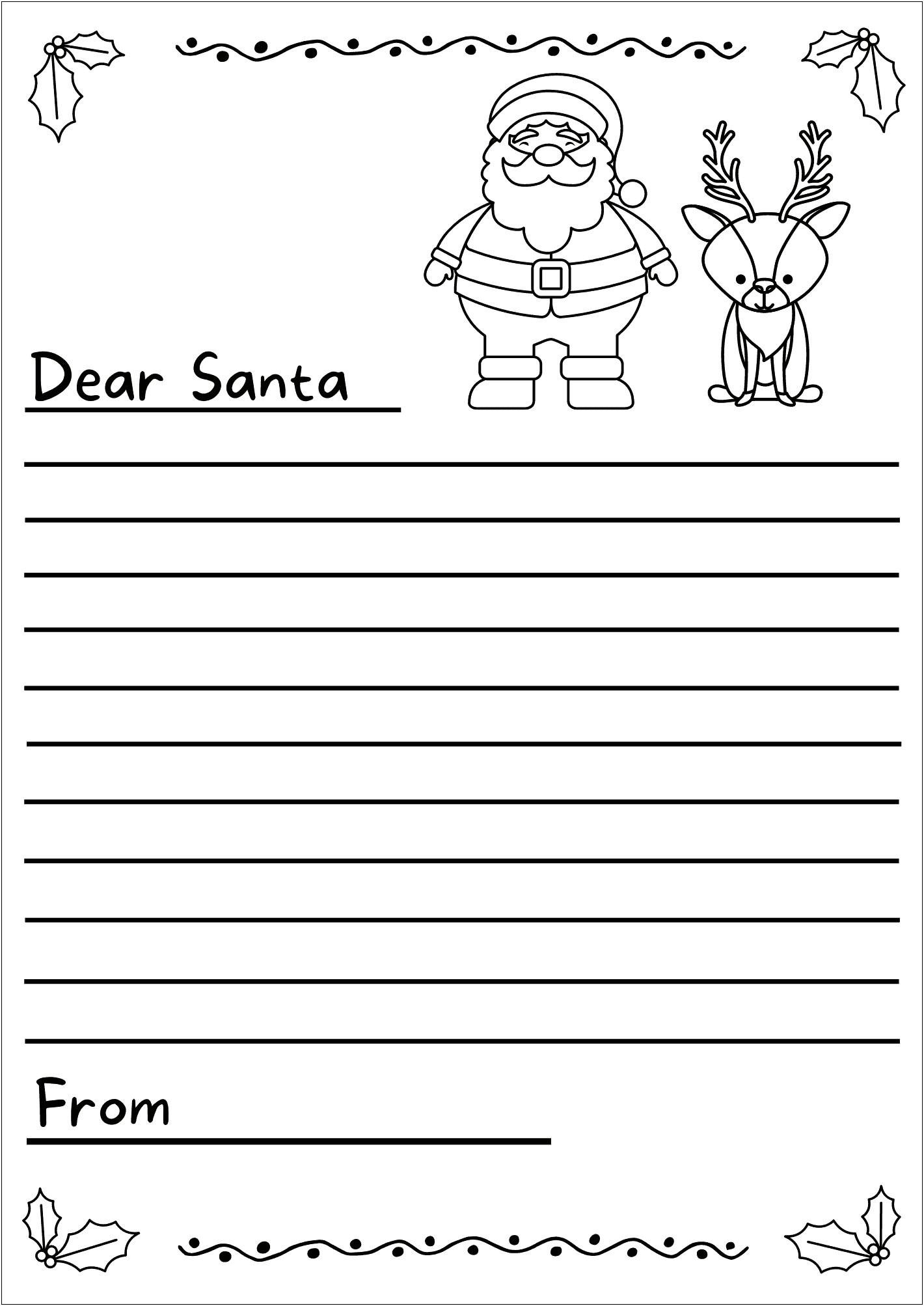 Letter To The Globe Santa Template