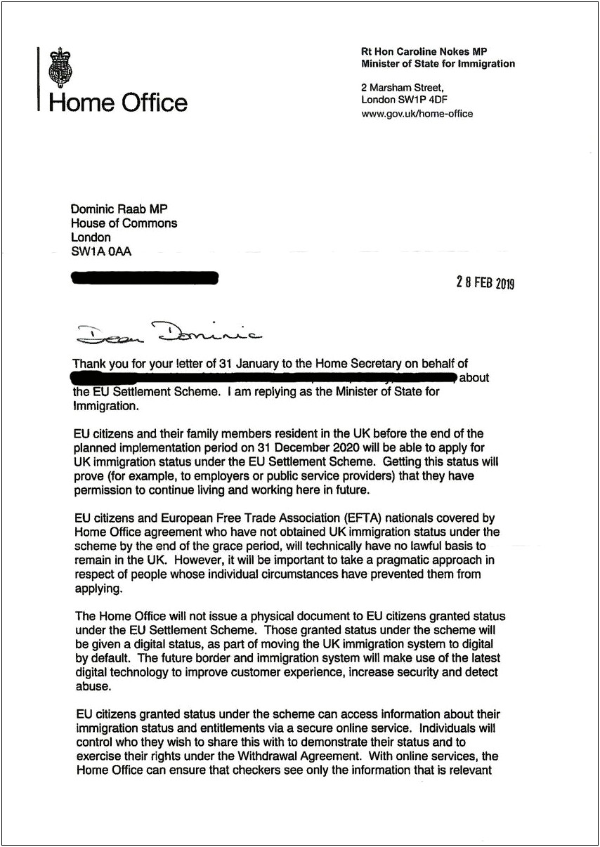 Letter To The Home Office Immigration Template