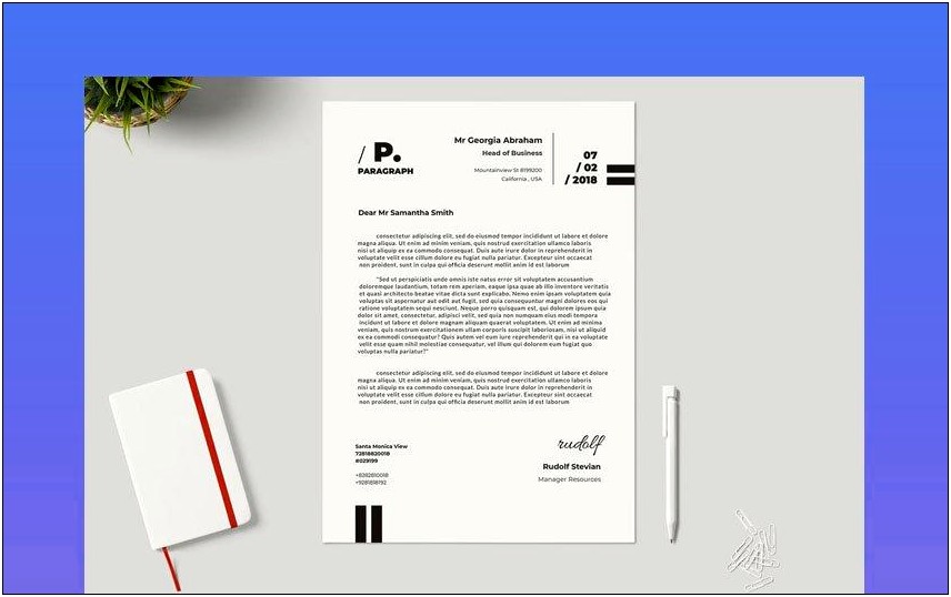 Letter With Black And White Music Border Template