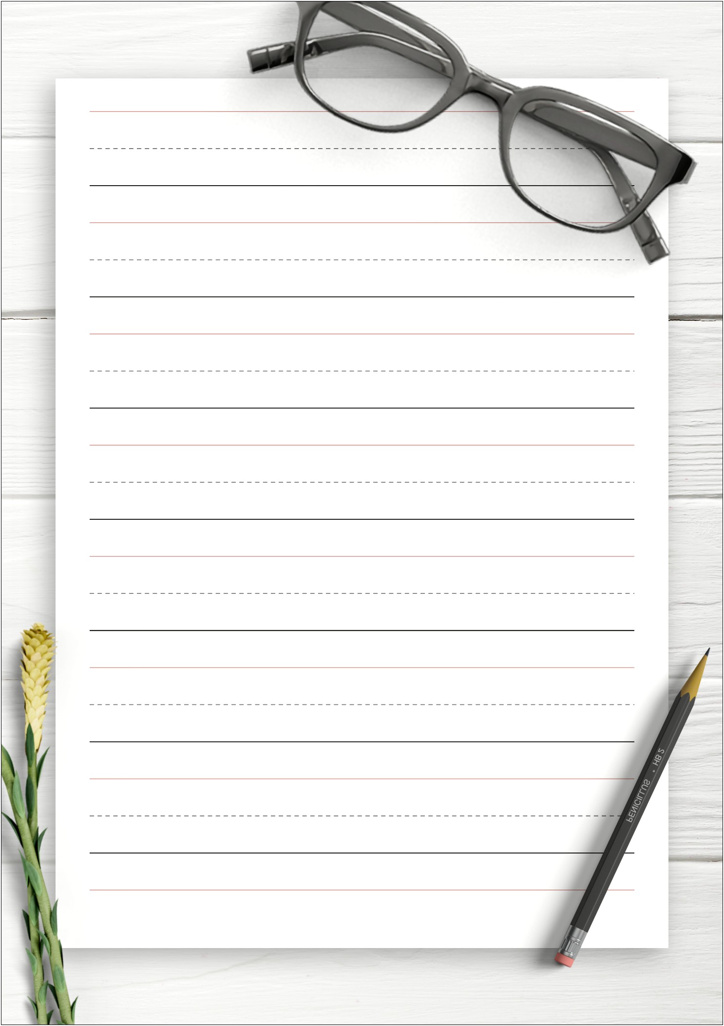 Letter Writing Lined Paper Template Printable