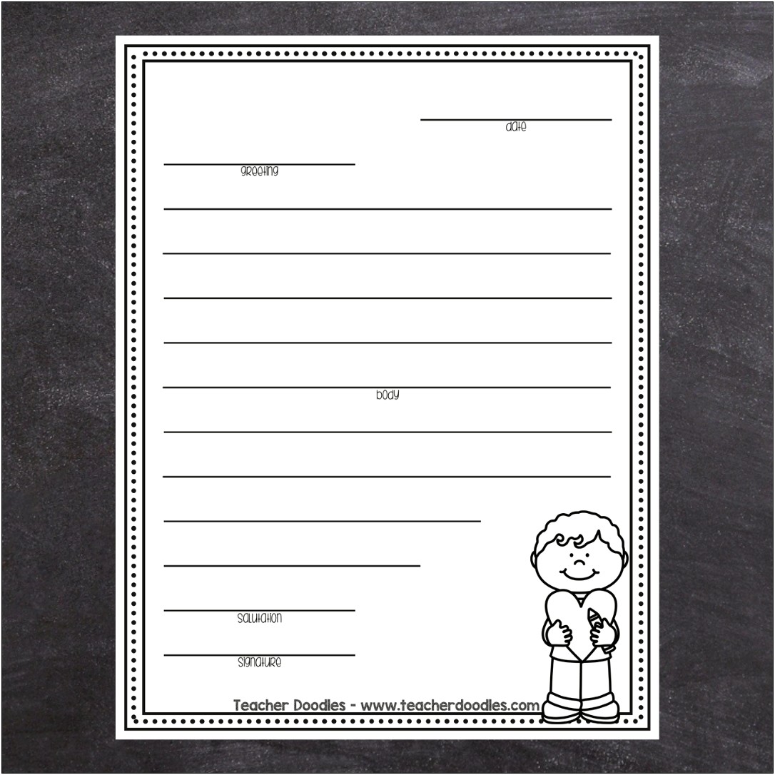 Letter Writing Paper Template For First Grade