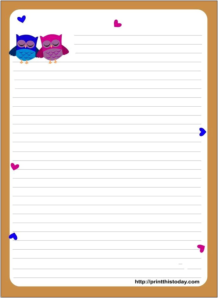 Letter Writing Template For Lineness Paper