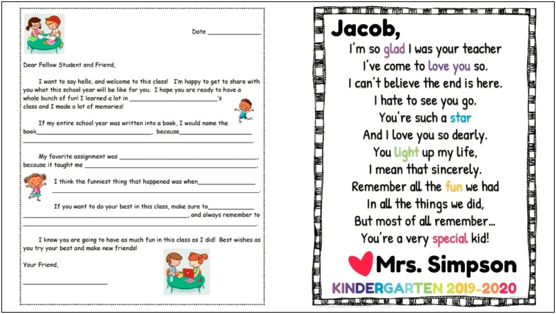 Letter Writing Template For Primary Grades