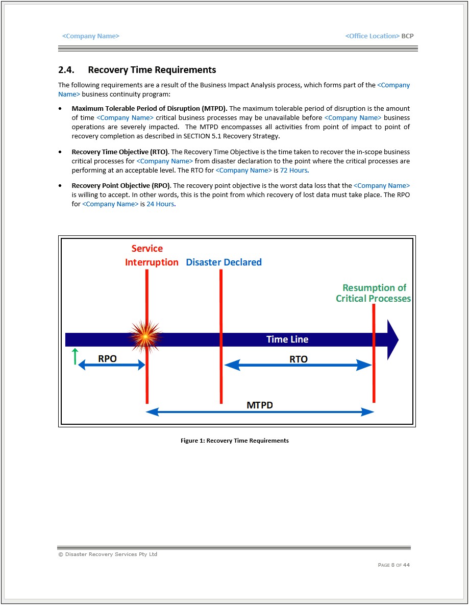 Library Security Business Continuity Plan Template Word